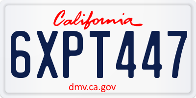 CA license plate 6XPT447