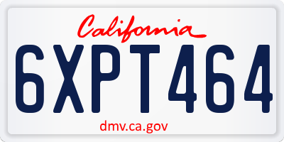 CA license plate 6XPT464