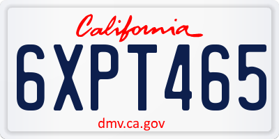 CA license plate 6XPT465
