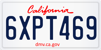 CA license plate 6XPT469
