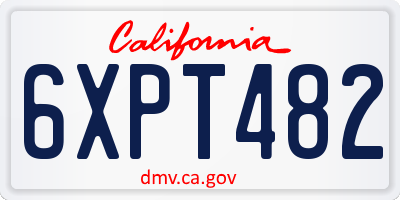 CA license plate 6XPT482