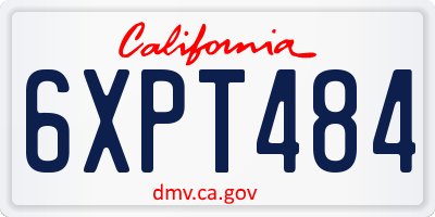 CA license plate 6XPT484