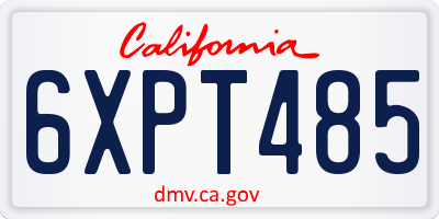 CA license plate 6XPT485