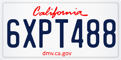 CA license plate 6XPT488
