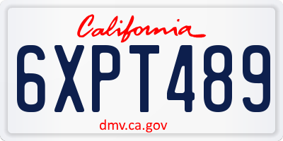 CA license plate 6XPT489
