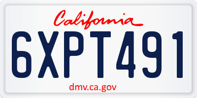 CA license plate 6XPT491