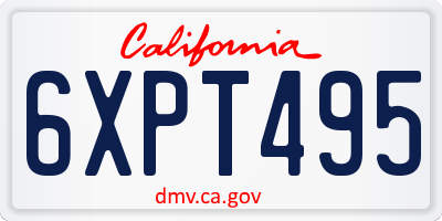 CA license plate 6XPT495