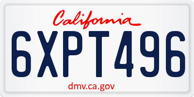 CA license plate 6XPT496