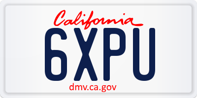 CA license plate 6XPU