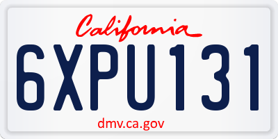 CA license plate 6XPU131