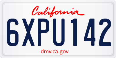 CA license plate 6XPU142