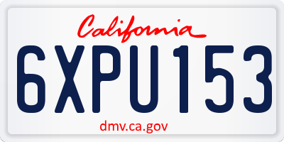 CA license plate 6XPU153