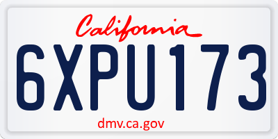 CA license plate 6XPU173