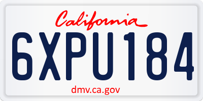 CA license plate 6XPU184