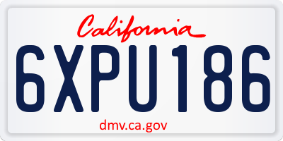 CA license plate 6XPU186