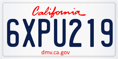 CA license plate 6XPU219