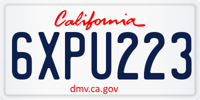 CA license plate 6XPU223