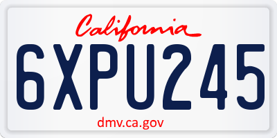 CA license plate 6XPU245