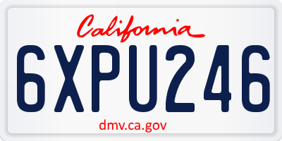 CA license plate 6XPU246