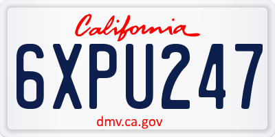 CA license plate 6XPU247