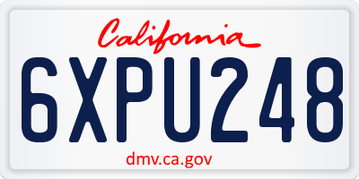 CA license plate 6XPU248