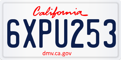 CA license plate 6XPU253
