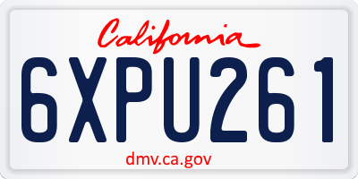 CA license plate 6XPU261