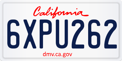 CA license plate 6XPU262