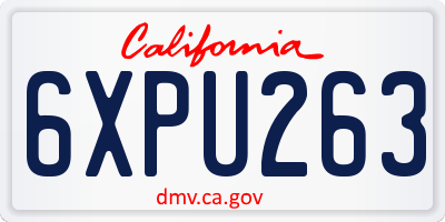 CA license plate 6XPU263