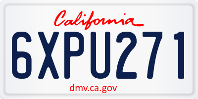 CA license plate 6XPU271