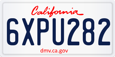 CA license plate 6XPU282