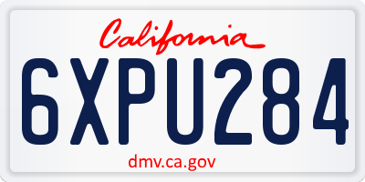 CA license plate 6XPU284
