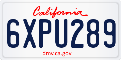 CA license plate 6XPU289