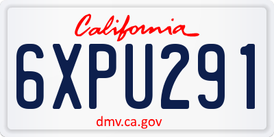 CA license plate 6XPU291