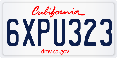 CA license plate 6XPU323