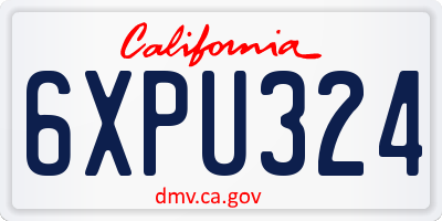 CA license plate 6XPU324