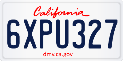 CA license plate 6XPU327