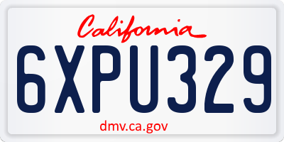 CA license plate 6XPU329