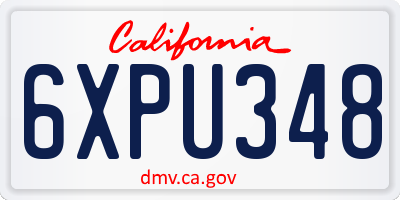 CA license plate 6XPU348