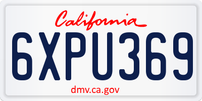 CA license plate 6XPU369