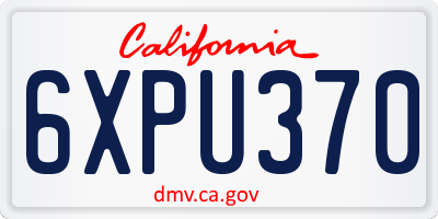 CA license plate 6XPU370