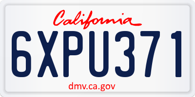 CA license plate 6XPU371
