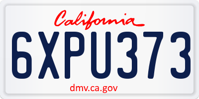 CA license plate 6XPU373