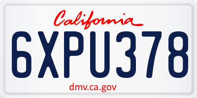 CA license plate 6XPU378