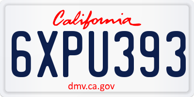 CA license plate 6XPU393