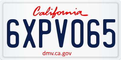 CA license plate 6XPV065