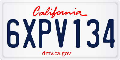 CA license plate 6XPV134