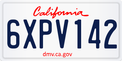 CA license plate 6XPV142