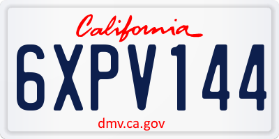 CA license plate 6XPV144