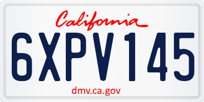CA license plate 6XPV145